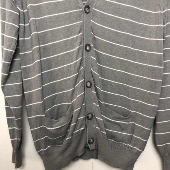 J. Crew Factory Striped V Neck Cardigan Sweater - Picture 3 of 6